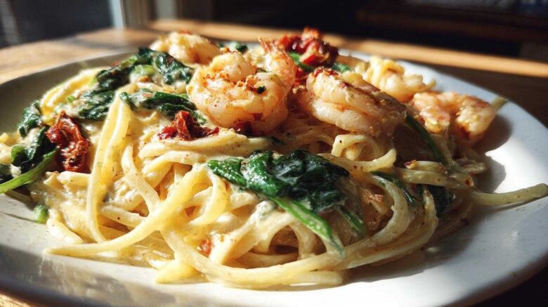15-Minute Creamy Tuscan Shrimp Pasta