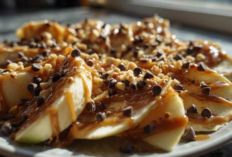 Apple Nachos with Caramel Drizzle