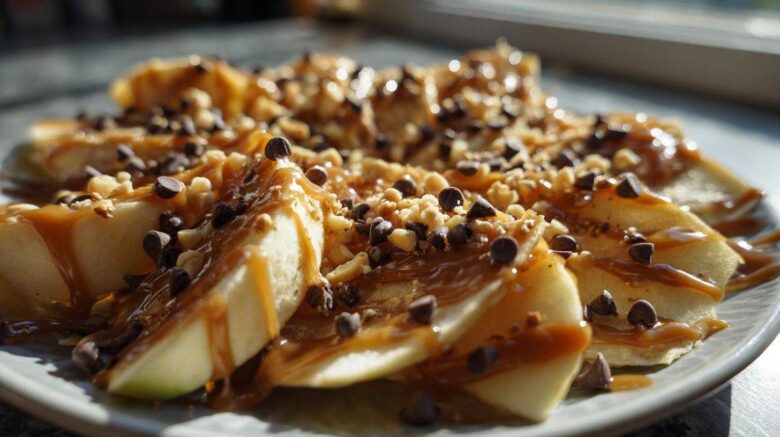 Apple Nachos with Caramel Drizzle