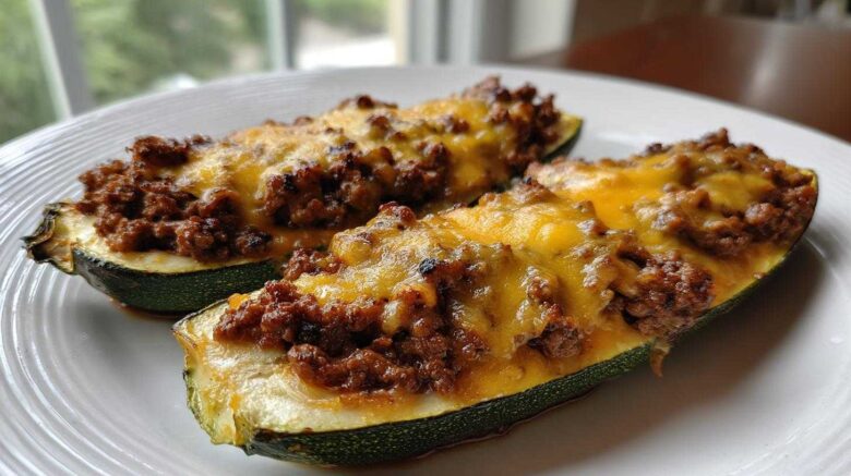 Cheesy Zucchini Taco Boats