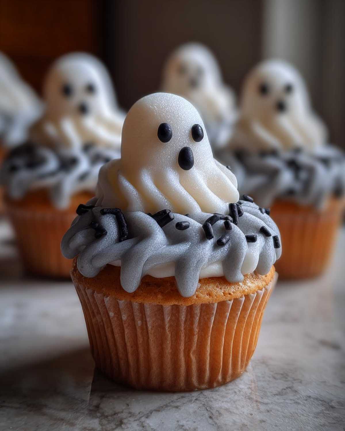 Glow-in-the-Dark Ghost Cupcakes - detail 4