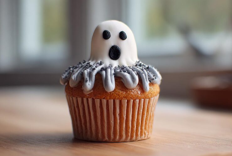 Glow-in-the-Dark Ghost Cupcakes