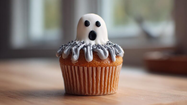 Glow-in-the-Dark Ghost Cupcakes