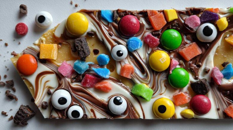 Haunted Candy Bark (Halloween Chocolate Bark)