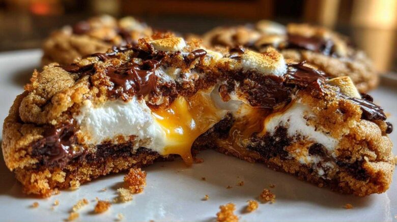 Inside-Out S’mores Cookies