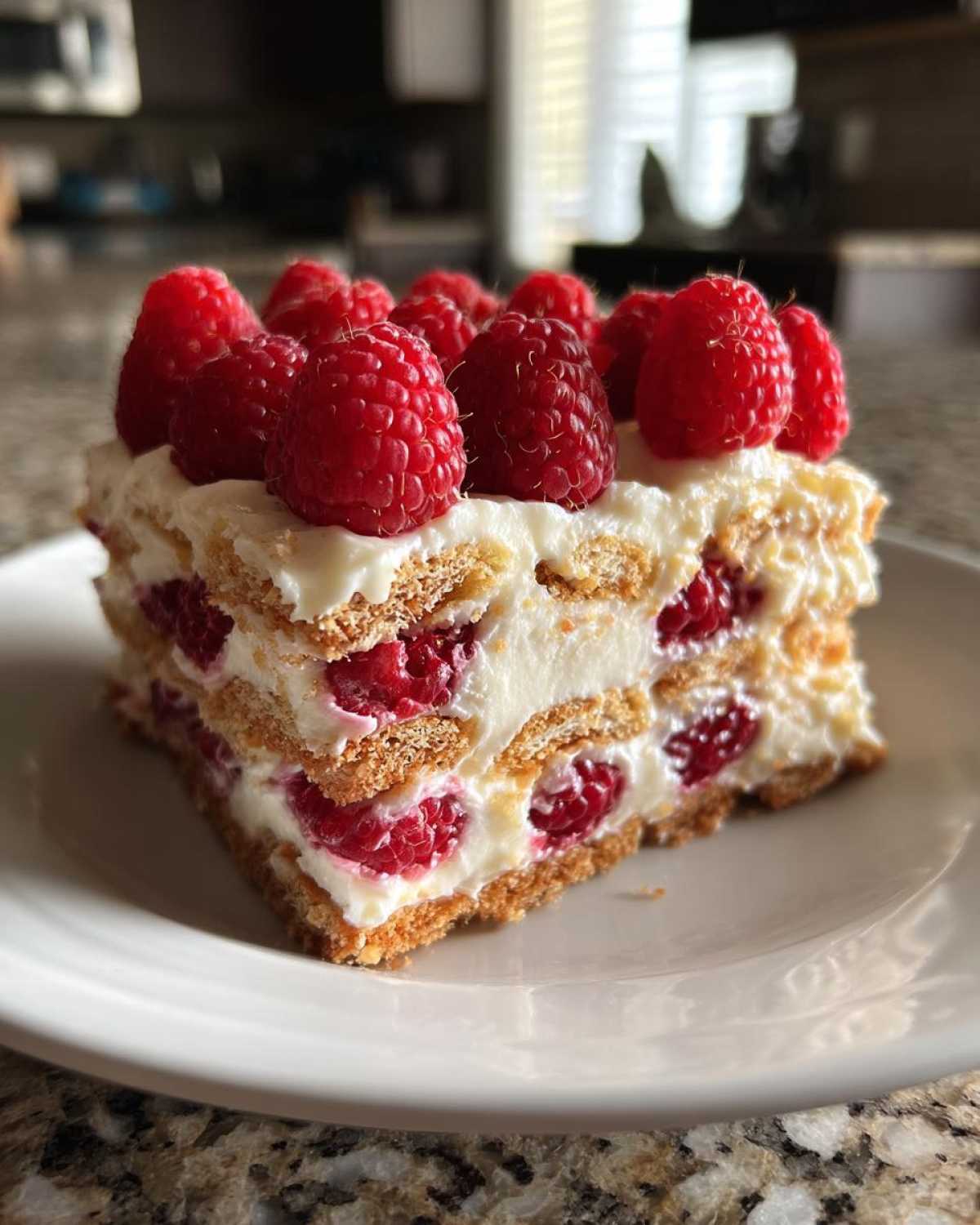 Lemon Raspberry Icebox Cake - detail 1