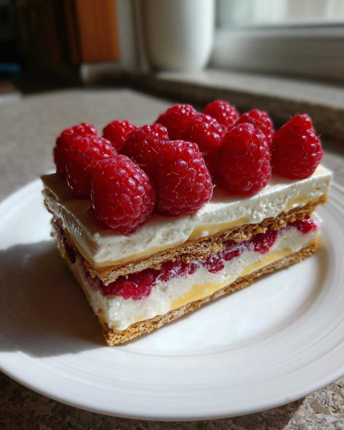 Lemon Raspberry Icebox Cake - detail 2