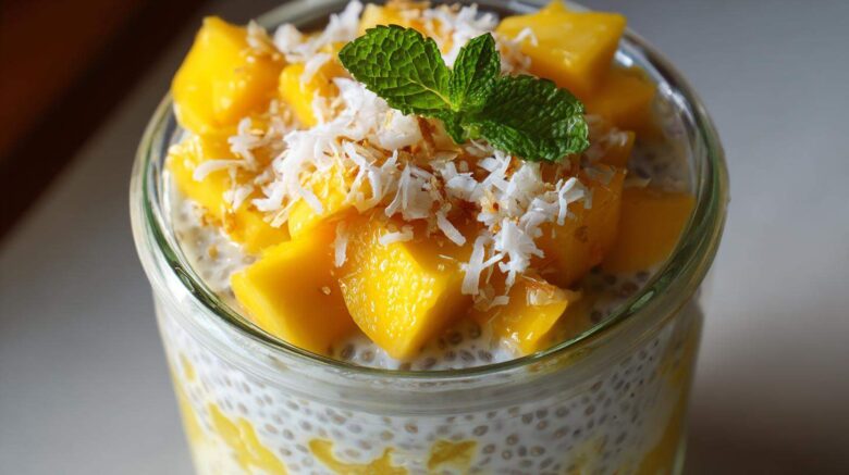 Mango Coconut Chia Pudding (Tropical Breakfast)