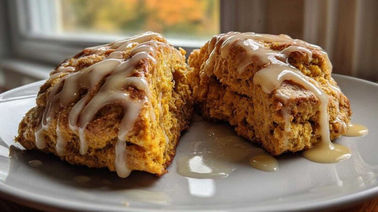 Maple Glazed Pumpkin Scones
