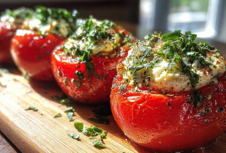 Marinated Caprese Stuffed Tomatoes