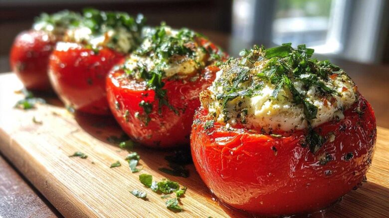Marinated Caprese Stuffed Tomatoes