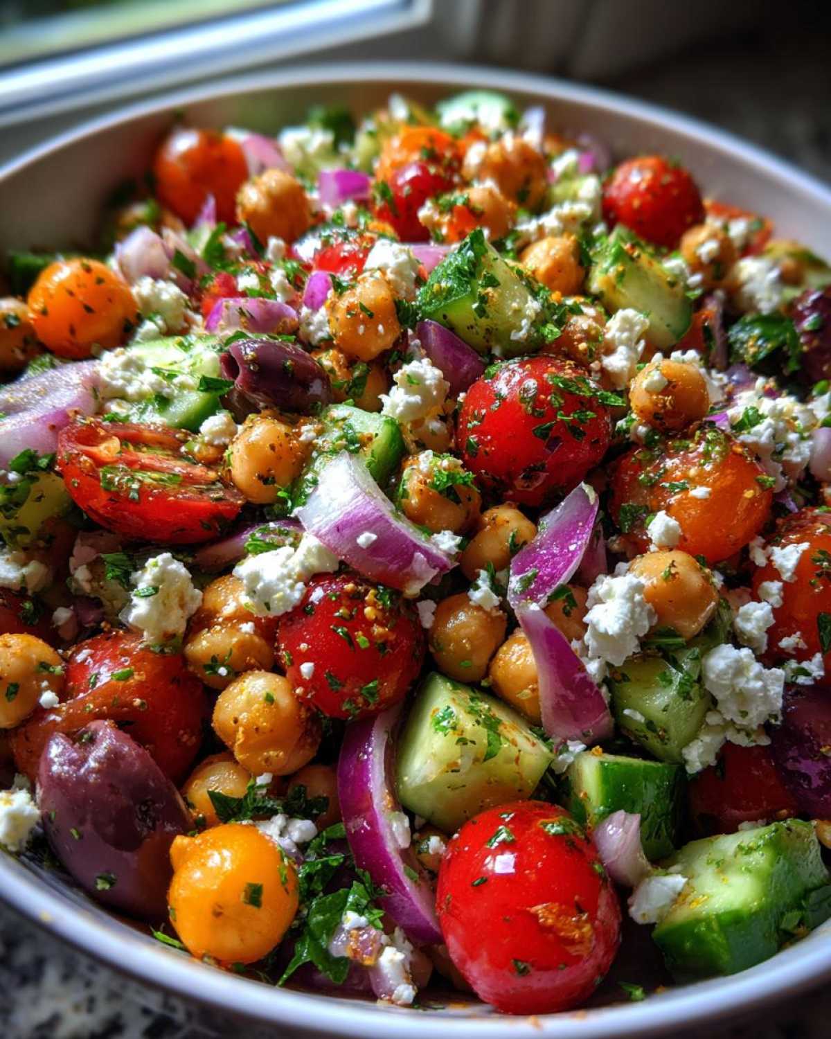 Mediterranean Chickpea Salad (Meal Prep Friendly) - detail 2