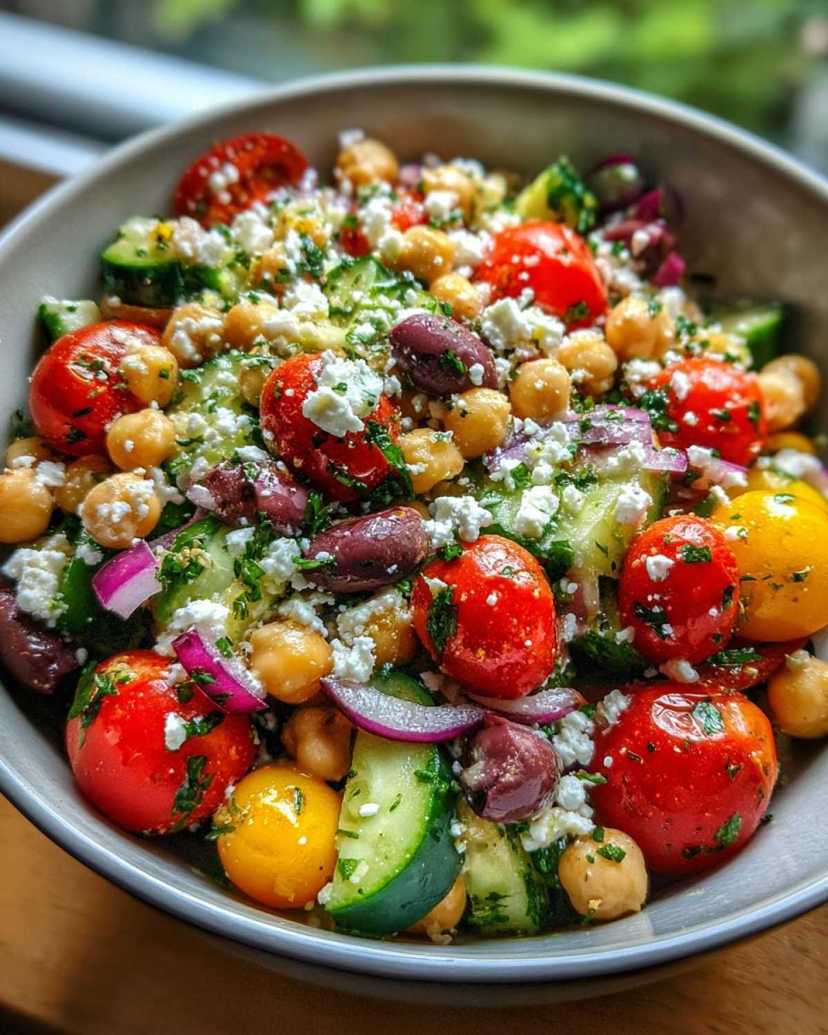Mediterranean Chickpea Salad (Meal Prep Friendly) - detail 3