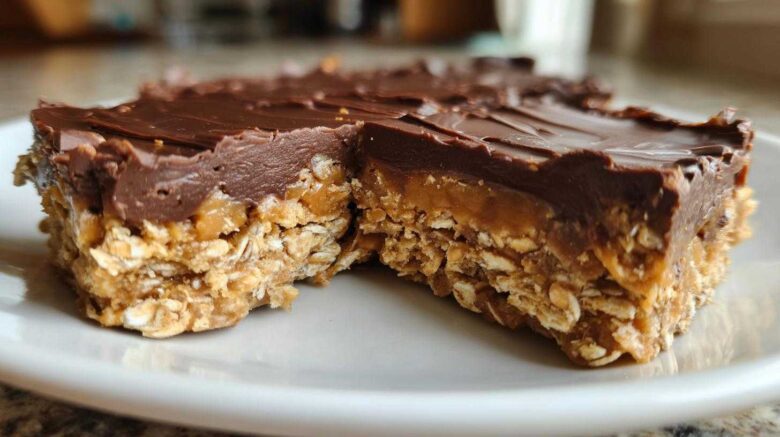 No-Bake Chocolate Peanut Butter Oat Bars