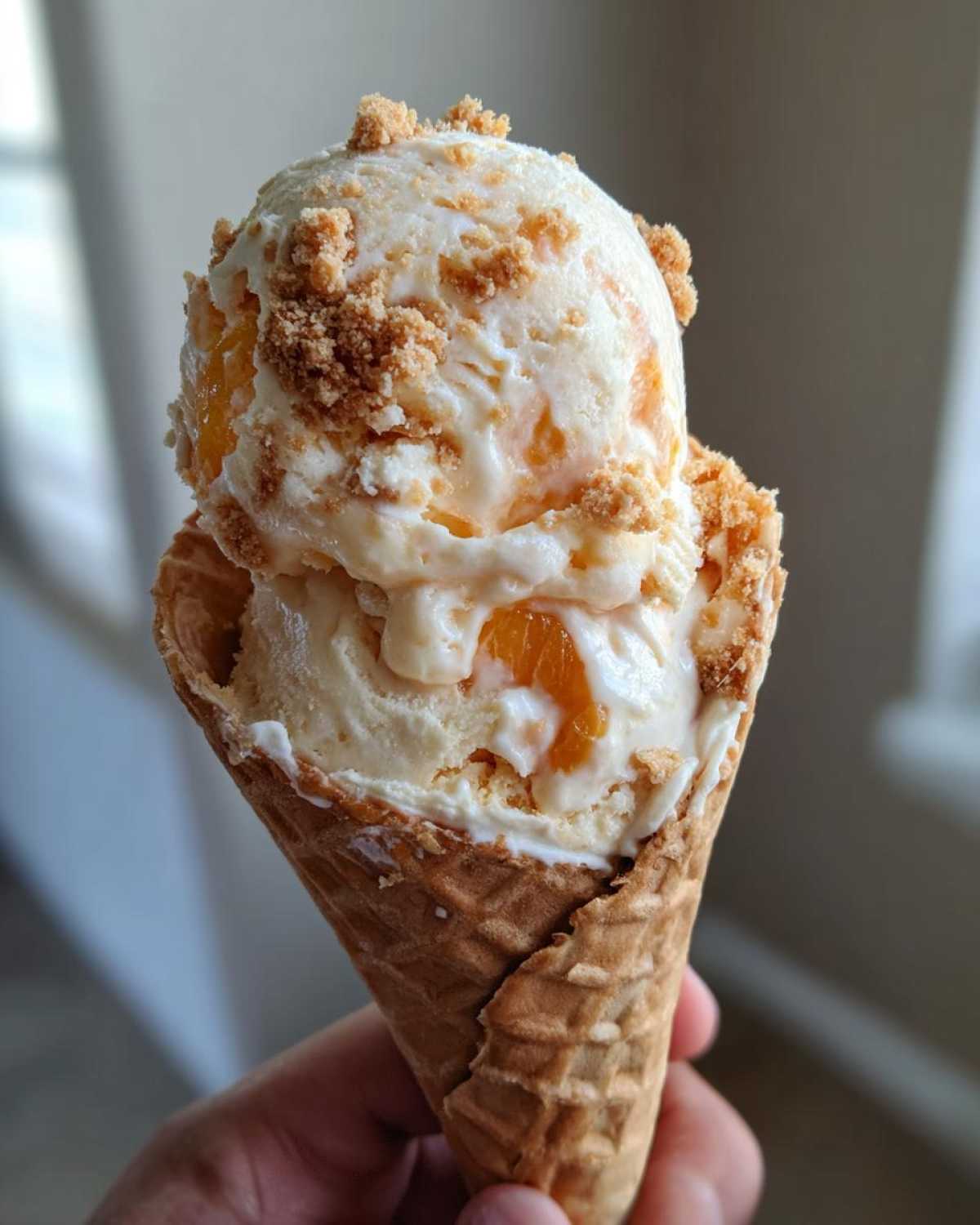 No-Churn Peach Pie Ice Cream - detail 1
