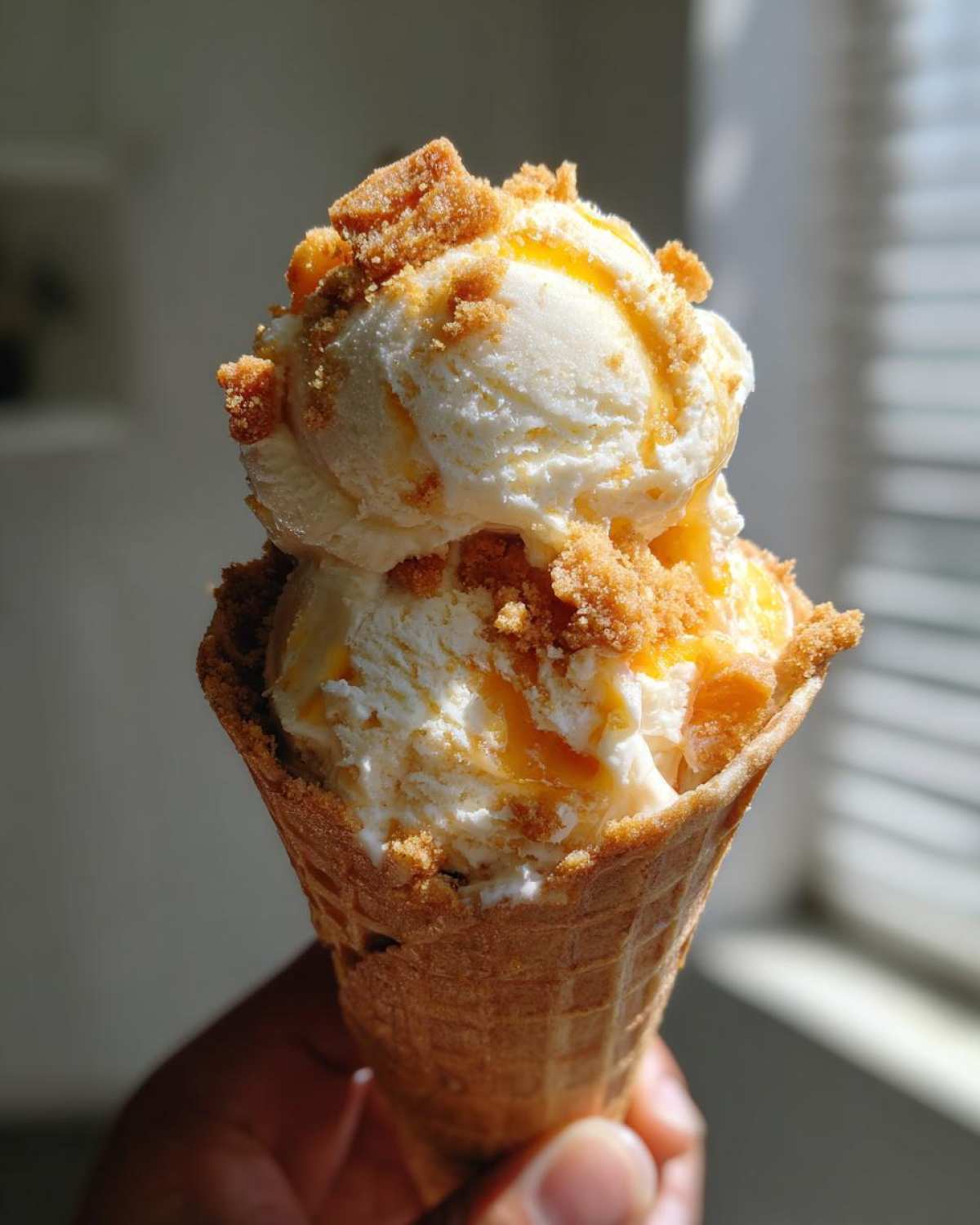 No-Churn Peach Pie Ice Cream - detail 2