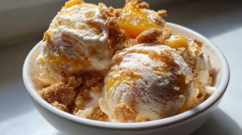 No-Churn Peach Pie Ice Cream