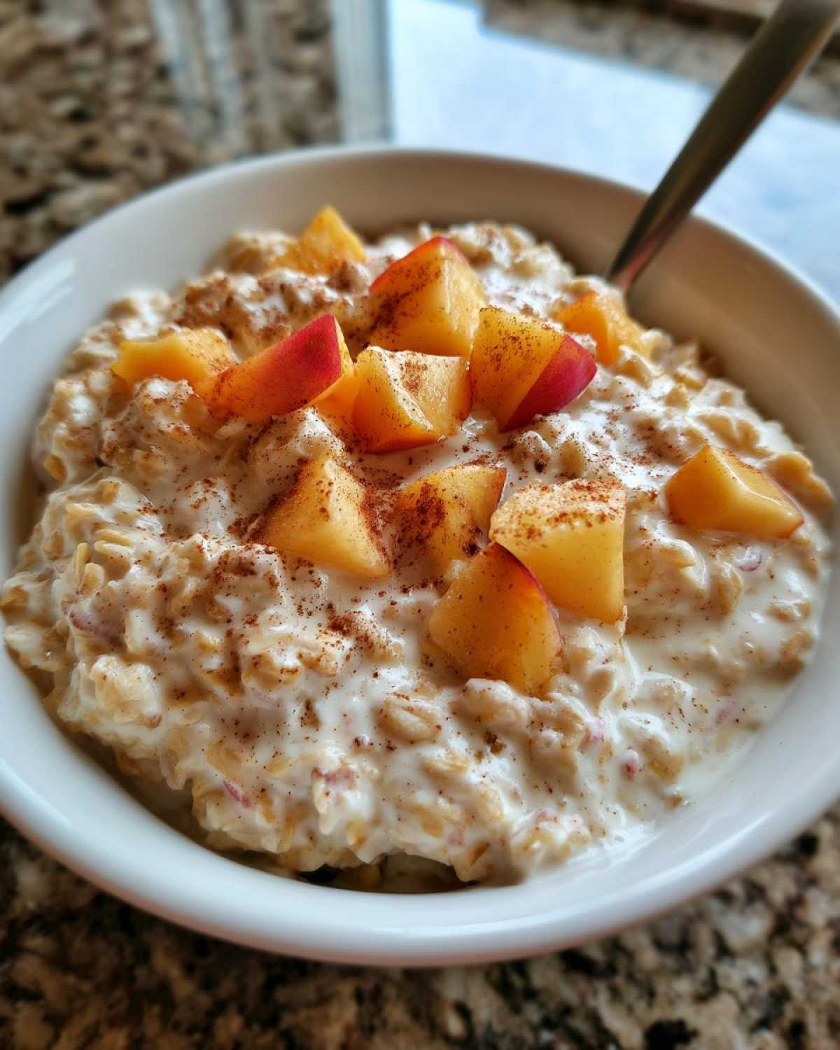 Peaches and Cream Overnight Oats - detail 1