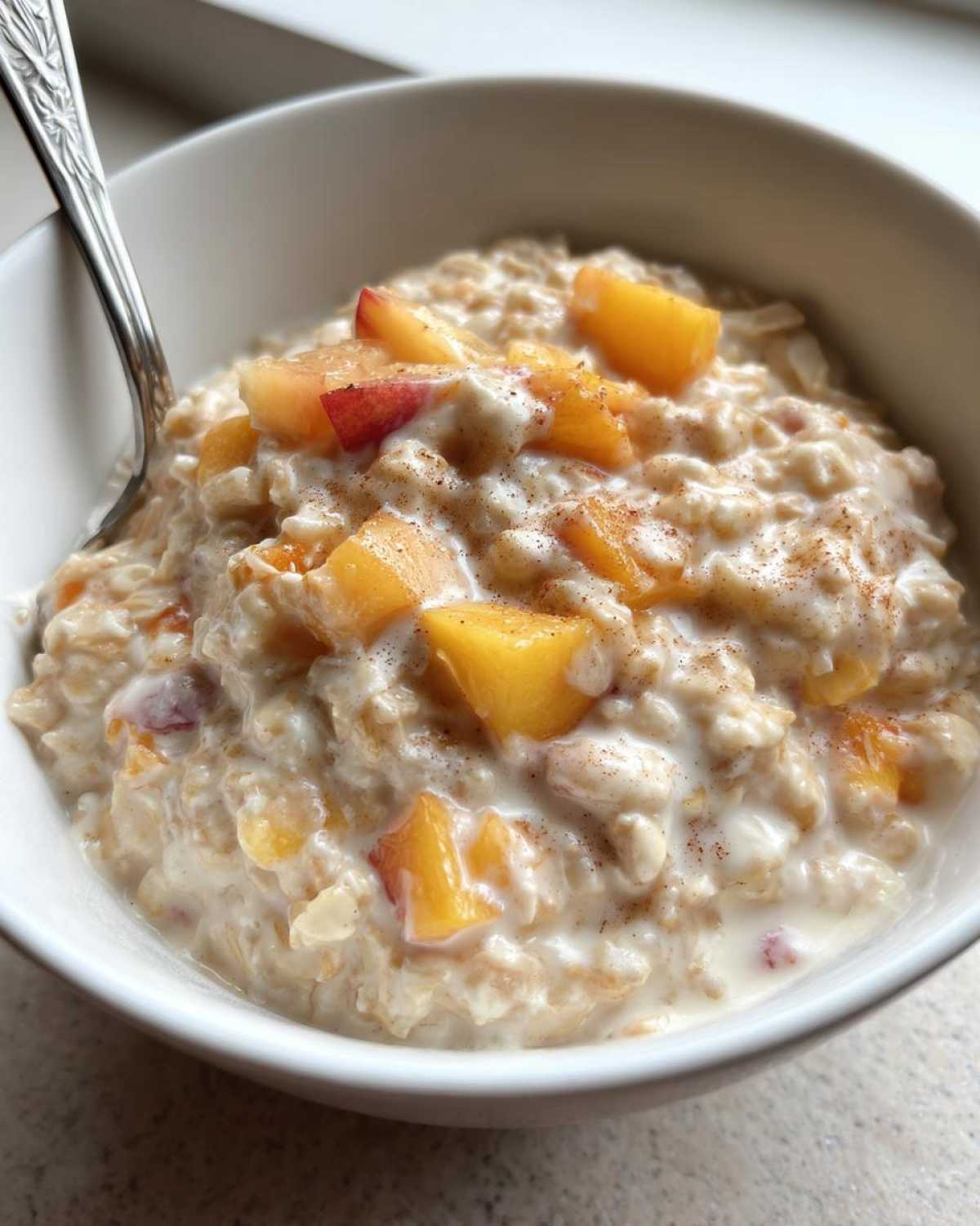 Peaches and Cream Overnight Oats - detail 2