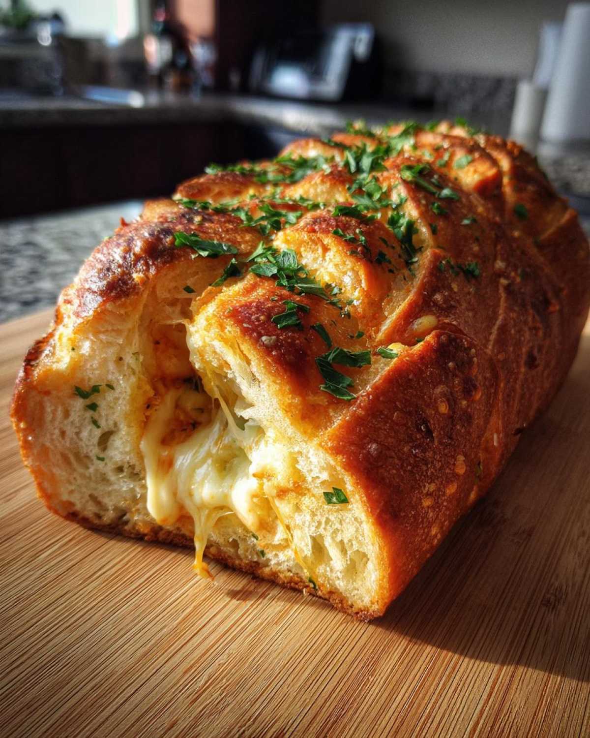 Pull-Apart Cheesy Football Bread - detail 1