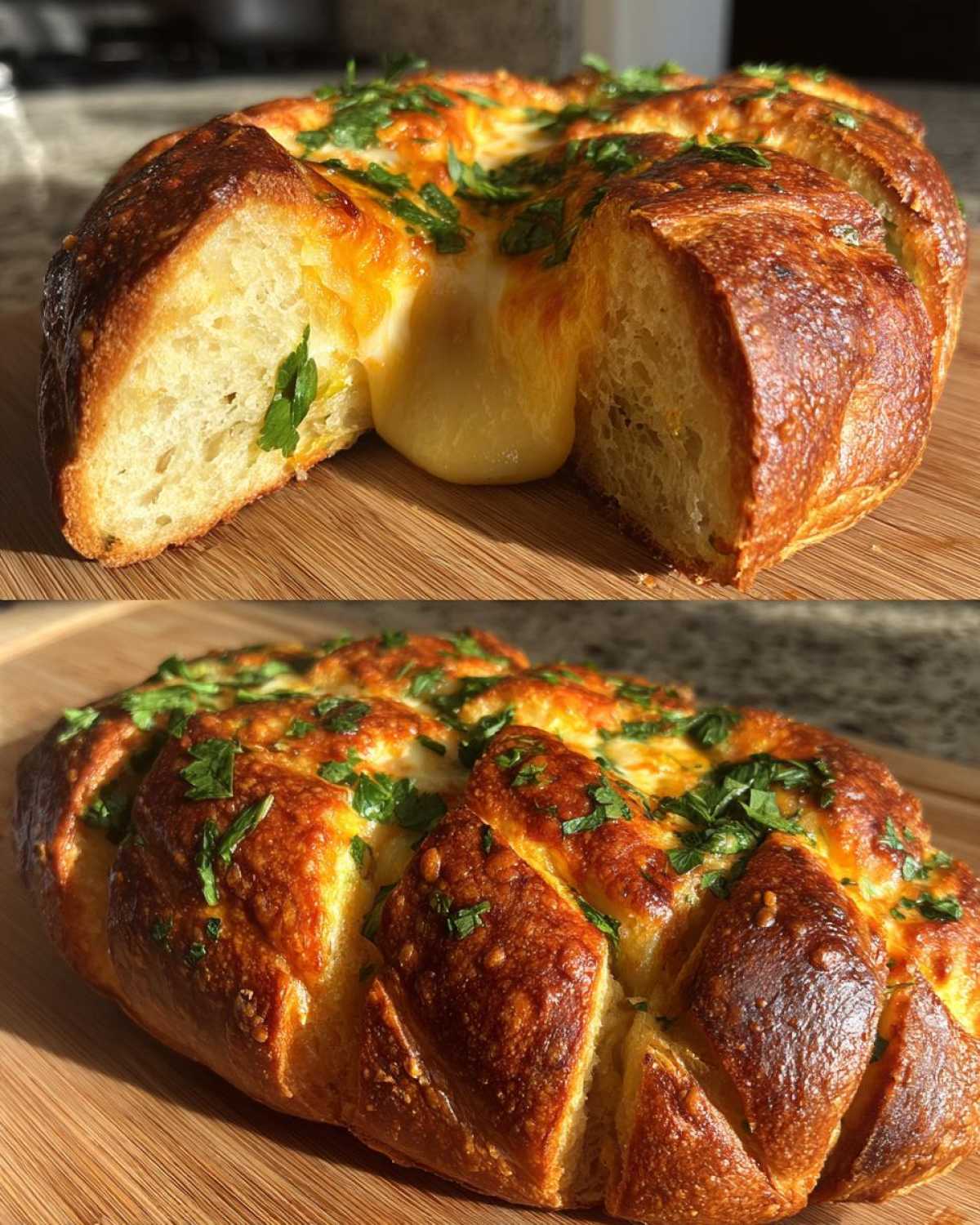 Pull-Apart Cheesy Football Bread - detail 2