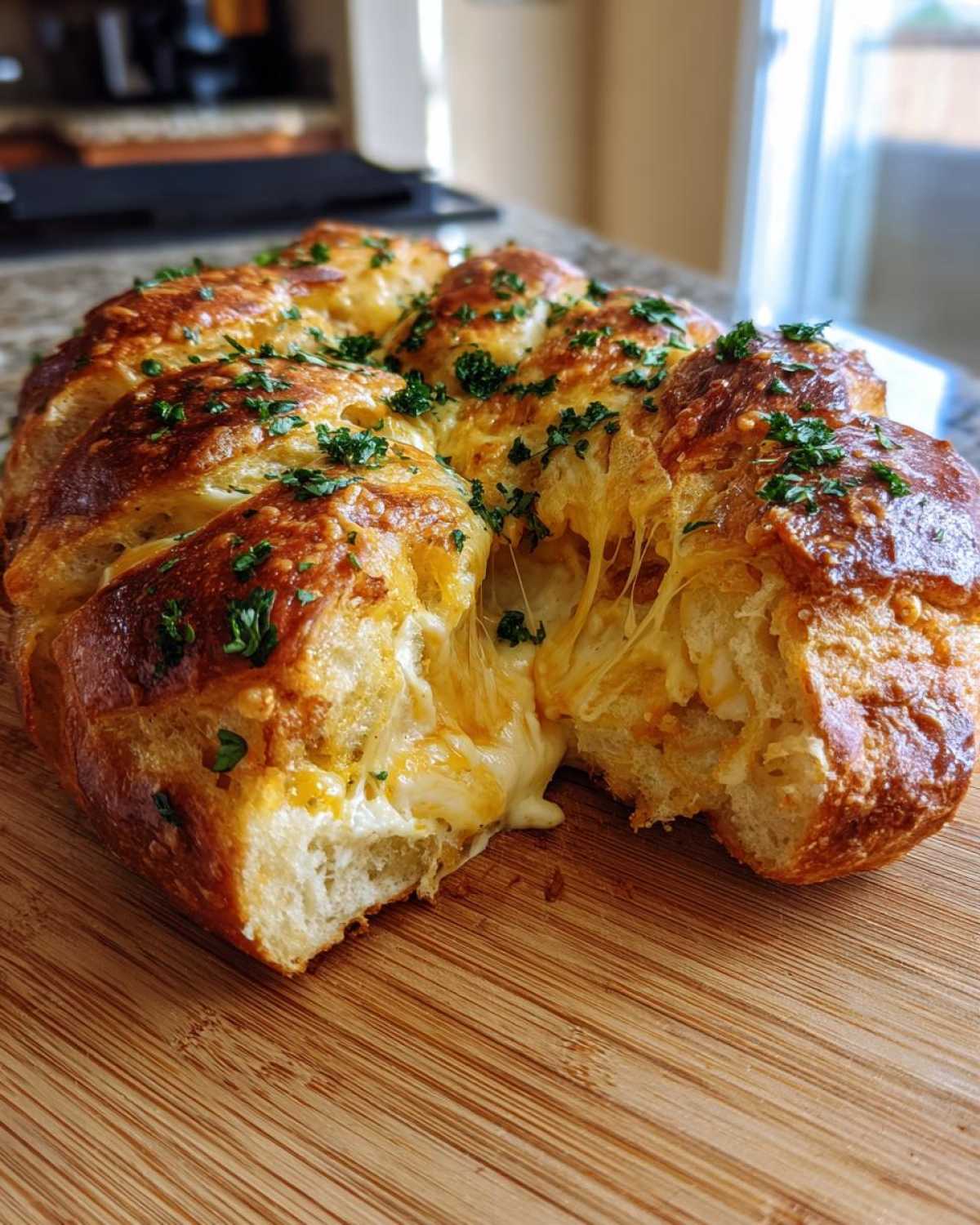 Pull-Apart Cheesy Football Bread - detail 3