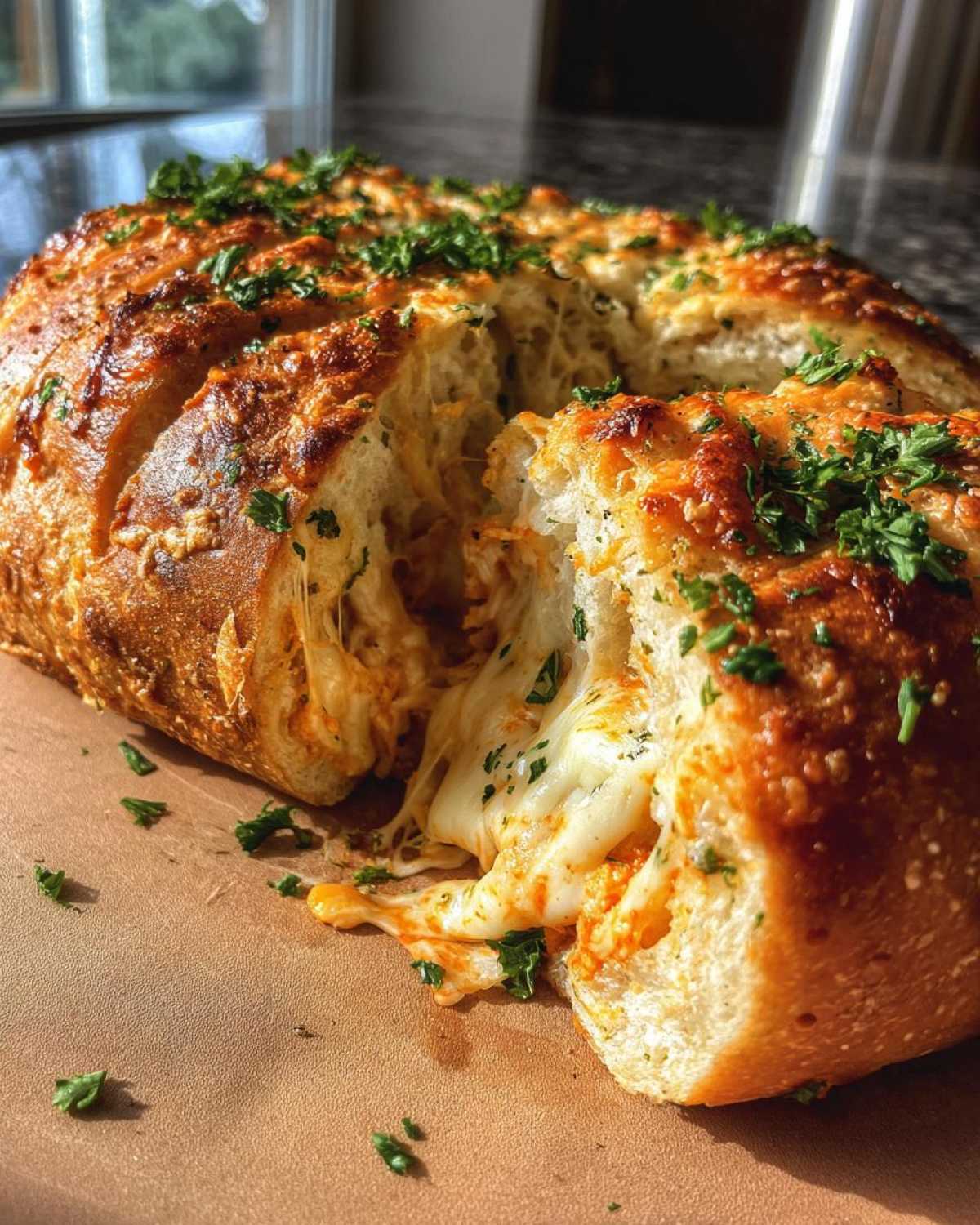 Pull-Apart Cheesy Football Bread - detail 4