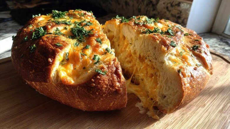 Pull-Apart Cheesy Football Bread