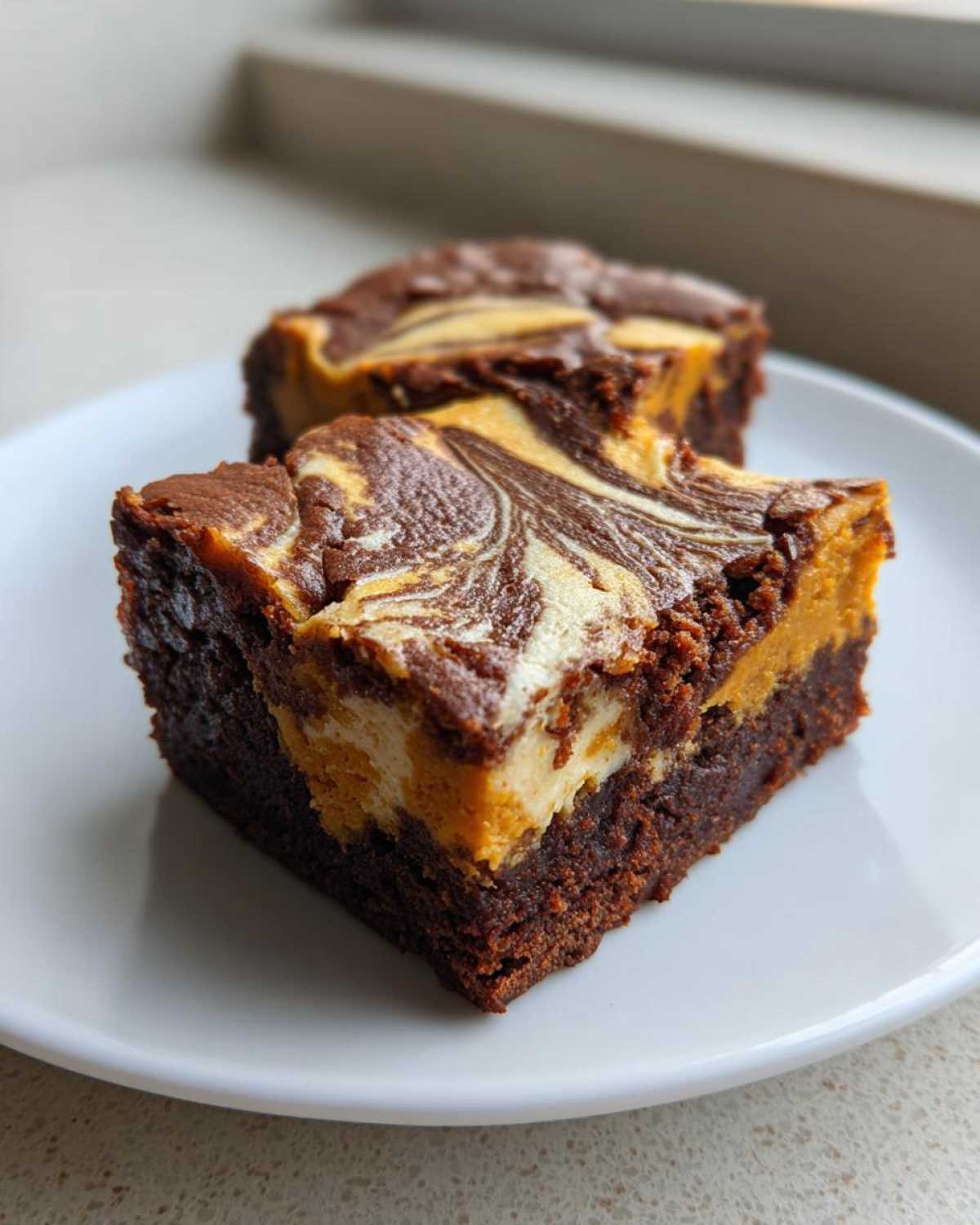 Pumpkin Cheesecake Swirl Brownies - detail 3