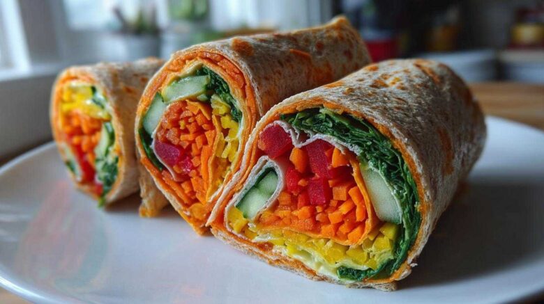 Rainbow Veggie Pinwheels (Lunchbox Idea)