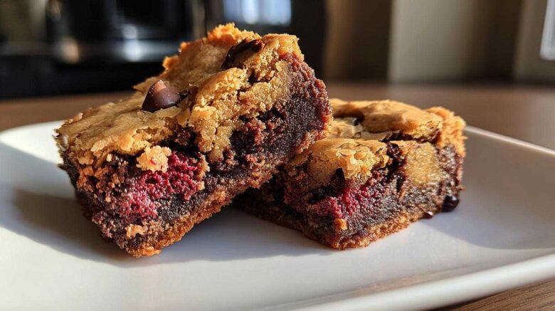 Red Velvet Brookies (Brownie Cookie Mashup)
