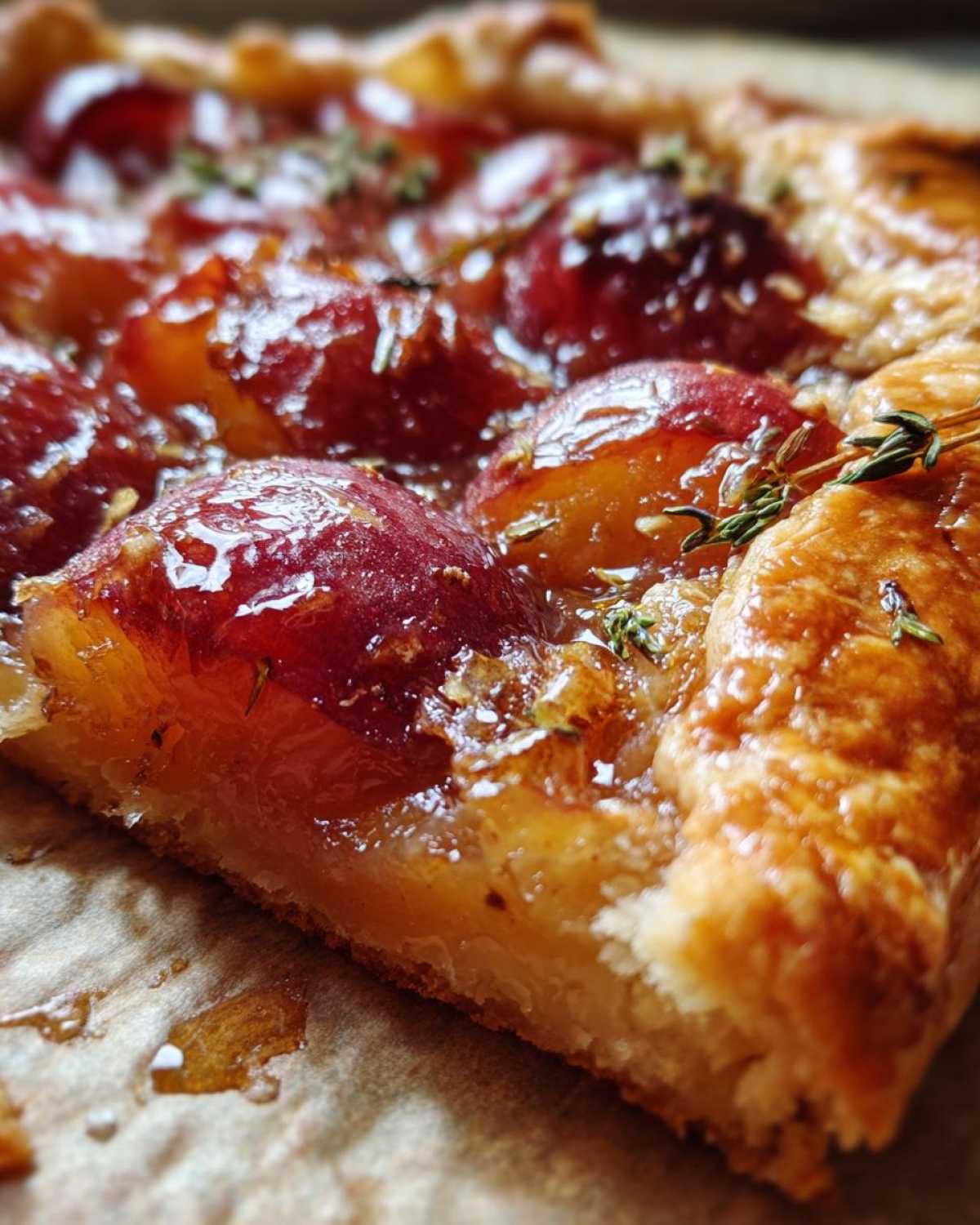 Rustic Plum Galette with Honey Thyme Glaze - detail 4