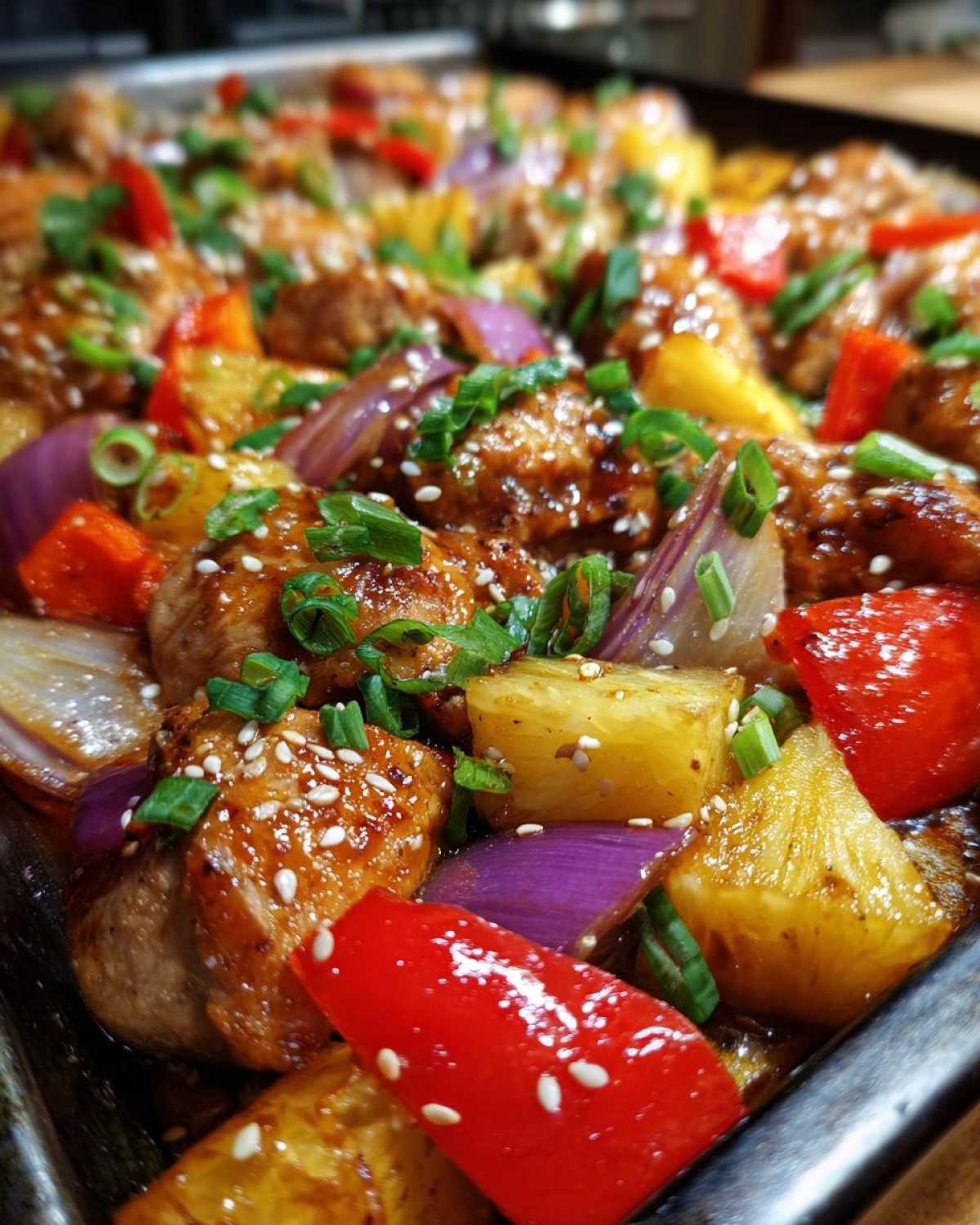 Sheet Pan Teriyaki Chicken & Pineapple (Weeknight Dinner) - detail 2
