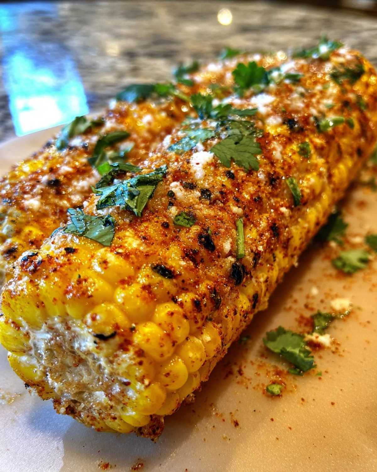 Spicy Mexican street corn - detail 1