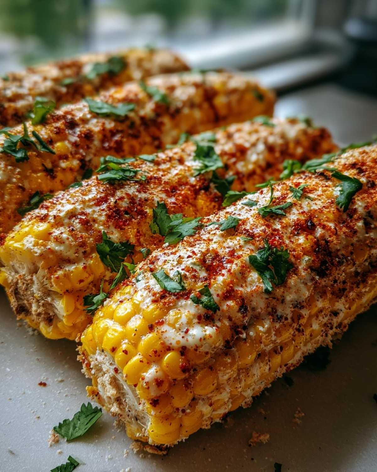 Spicy Mexican street corn - detail 2