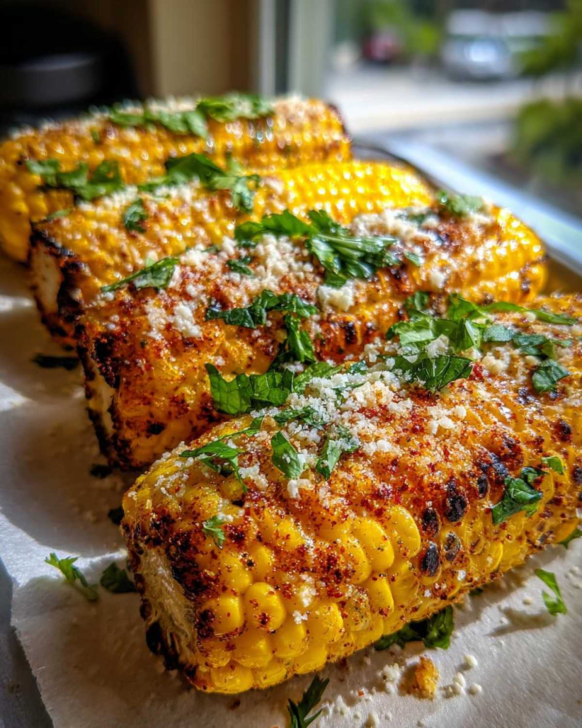 Spicy Mexican street corn - detail 3