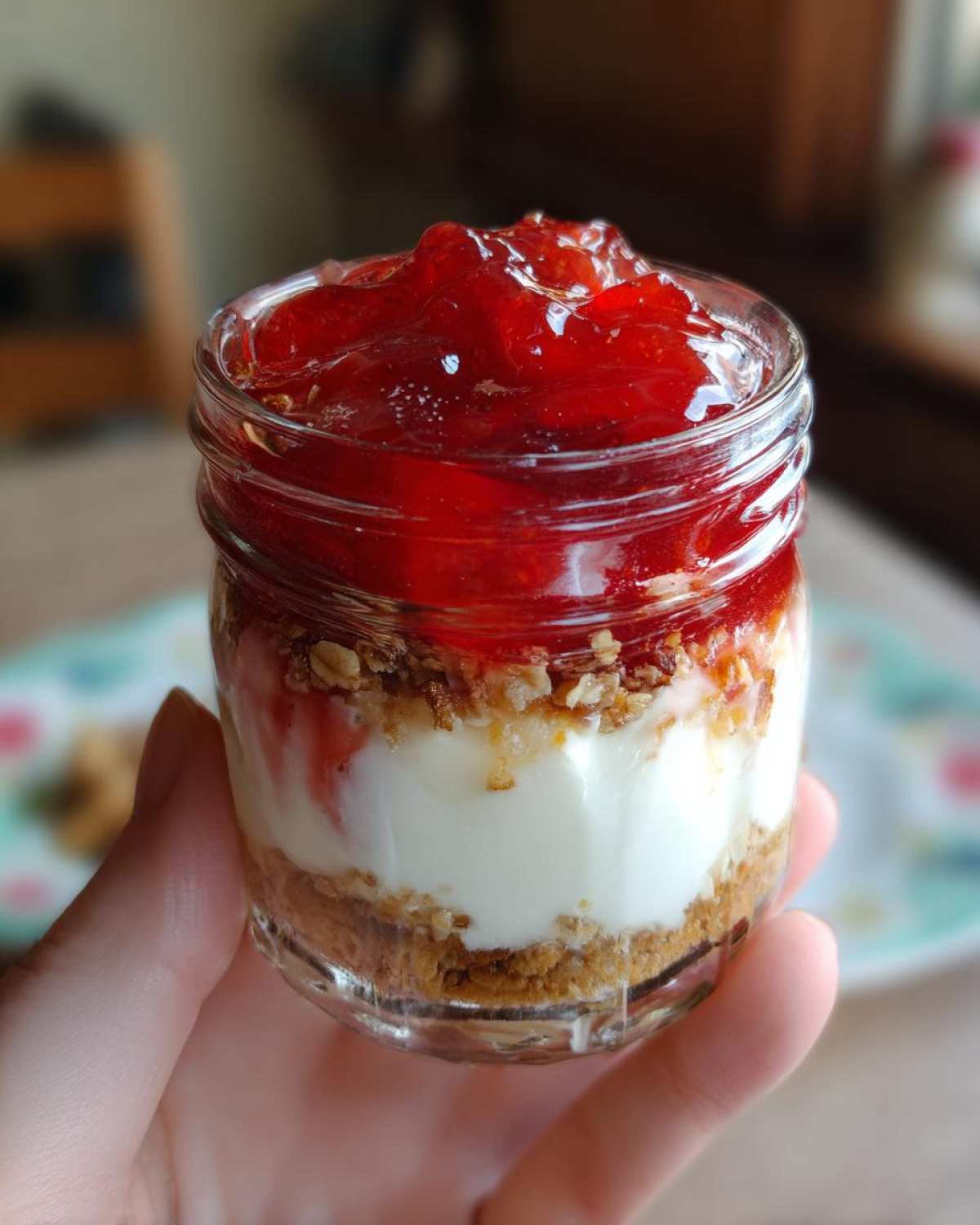 Strawberry Pretzel Dessert Jars - detail 1