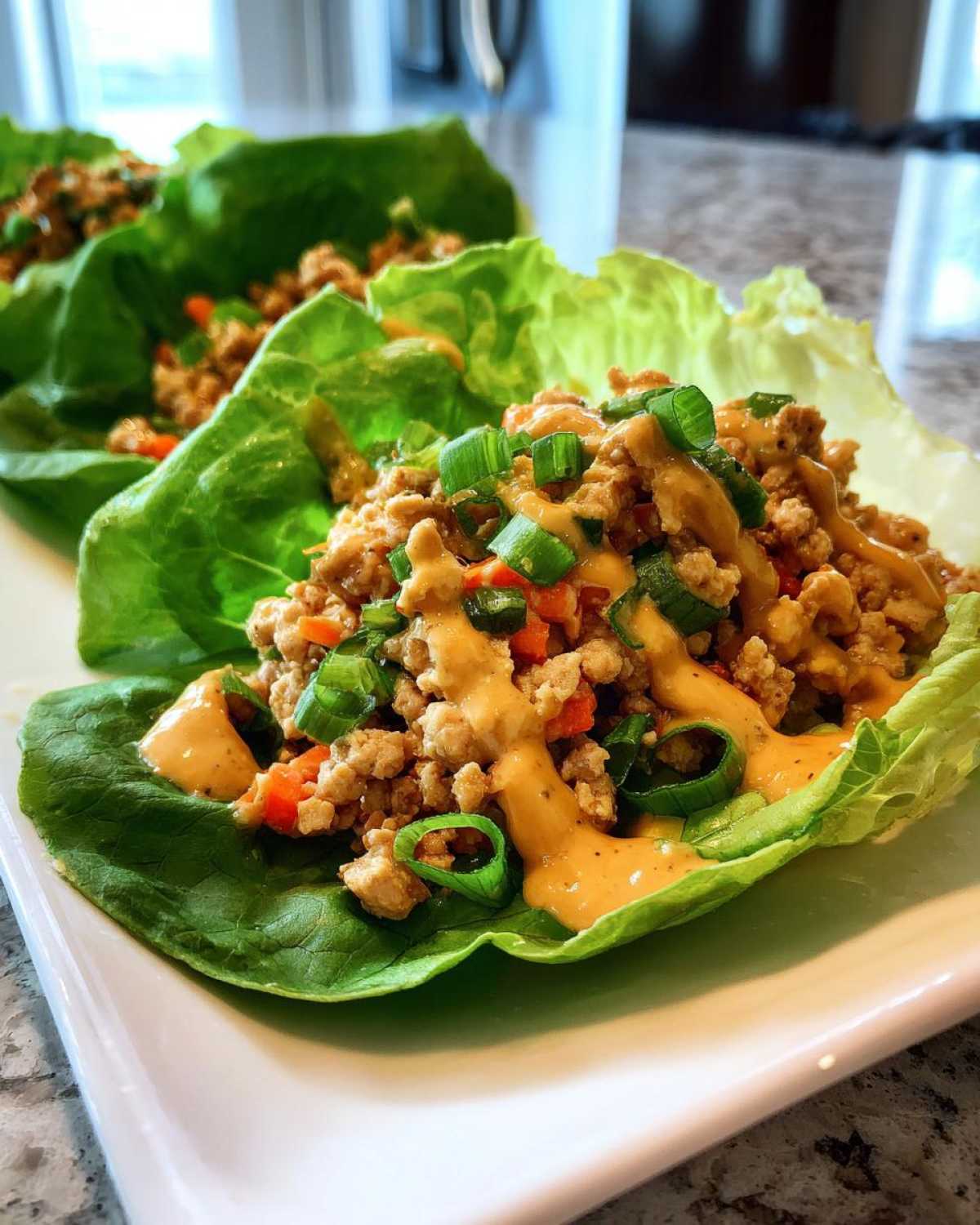 Thai Chicken Lettuce Wraps with Peanut Sauce - detail 1