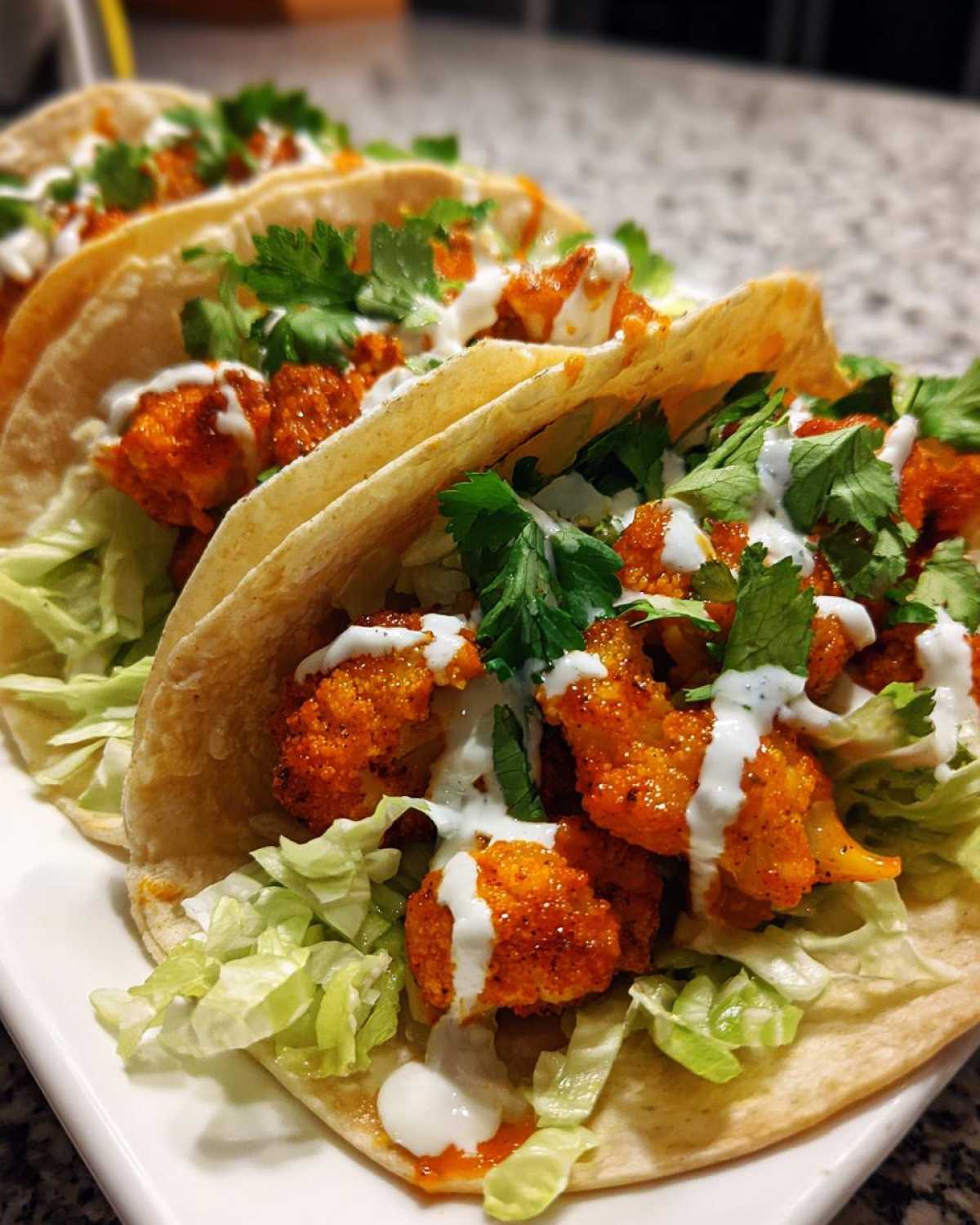 Vegan Buffalo Cauliflower Tacos - detail 1