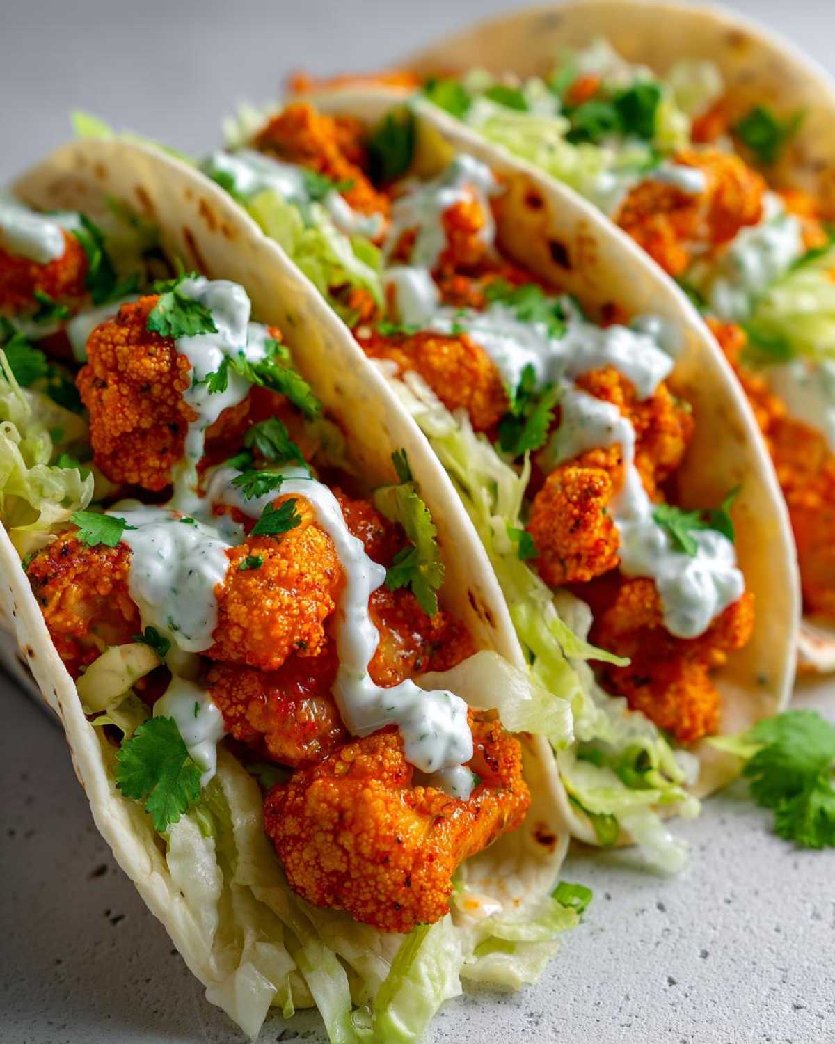 Vegan Buffalo Cauliflower Tacos - detail 4
