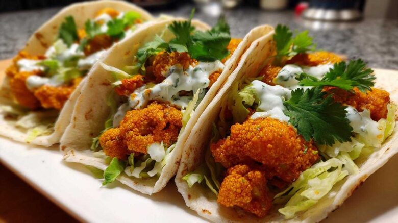 Vegan Buffalo Cauliflower Tacos