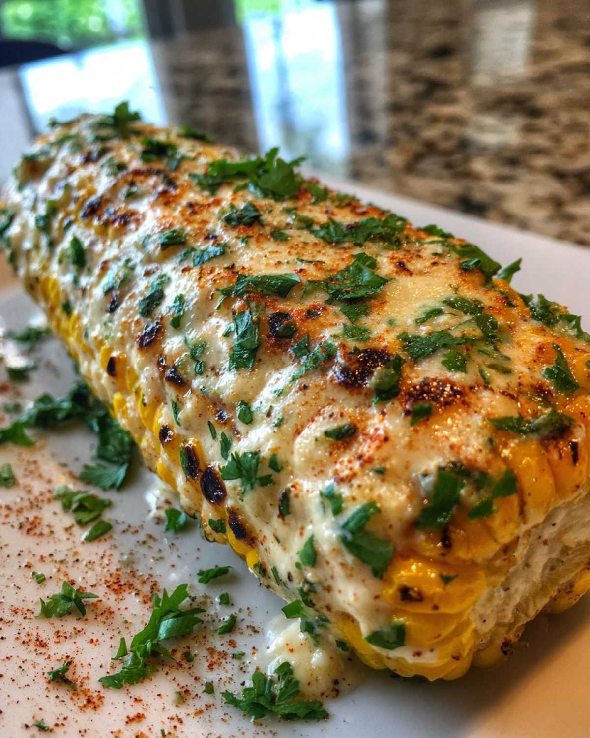 Vegetarian elote - detail 1