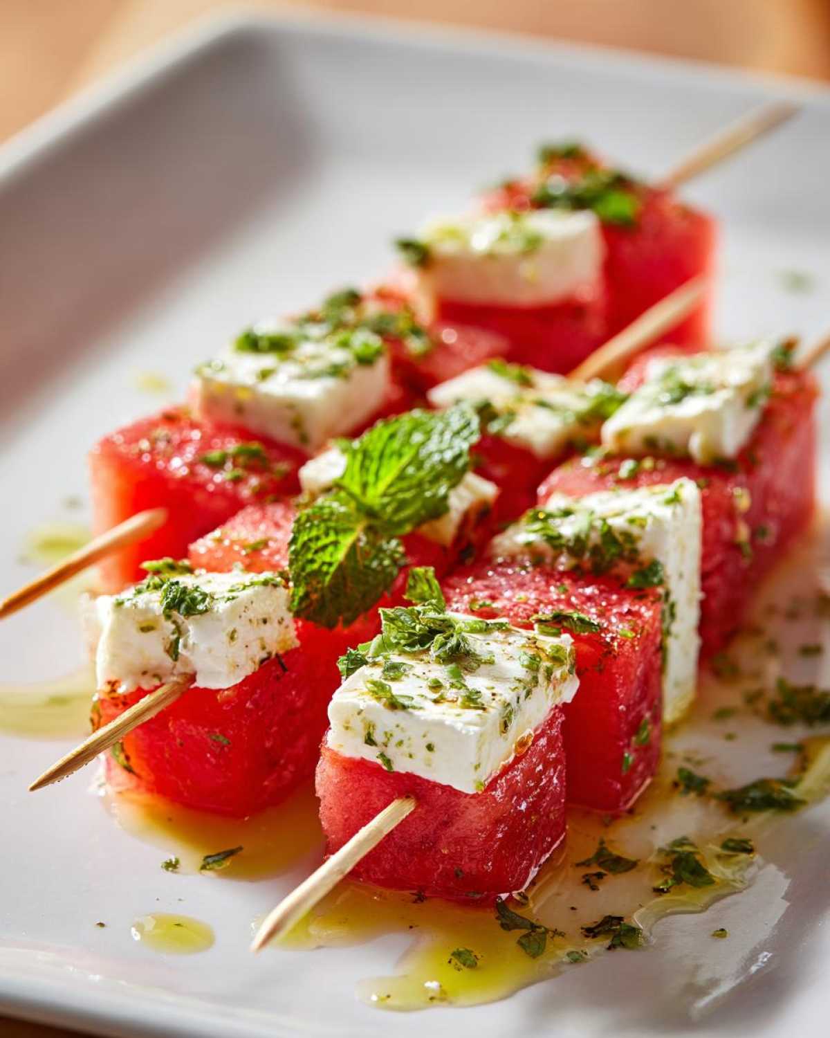 Watermelon Feta Mint Salad Skewers - detail 2
