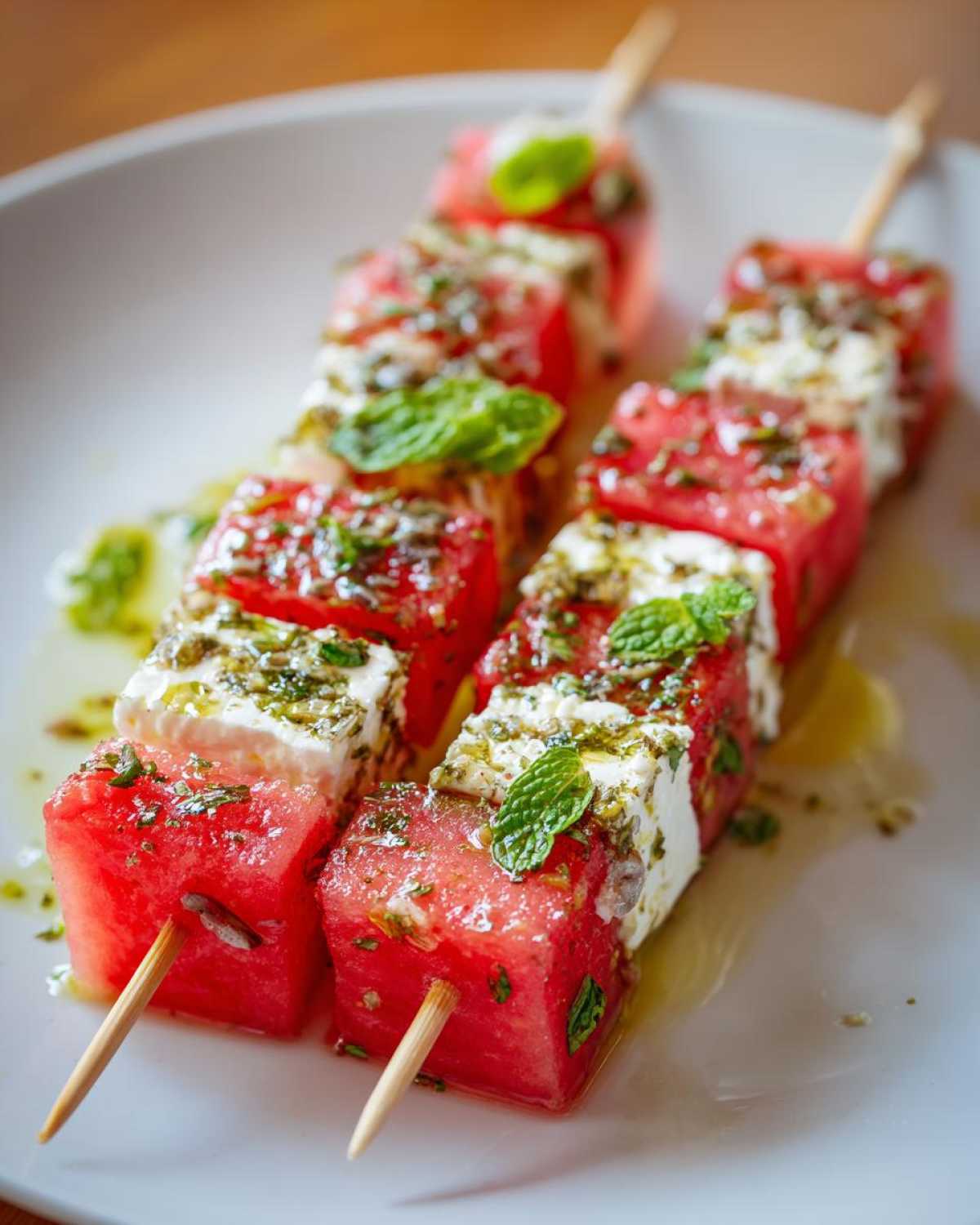 Watermelon Feta Mint Salad Skewers - detail 4