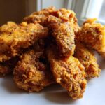 A close-up pile of golden brown, crispy fried chicken wings seasoned with black pepper, sitting on a white plate.